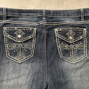 Cato Woman Jeans Women's Plus Size 22W Embellished Flap Pockets Thick Stitching